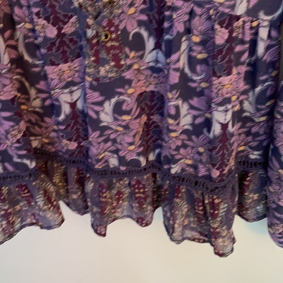 Xhilaration Floral Long Sleeve Peplum Boho Top, Size Medium - Picture 8 of 12